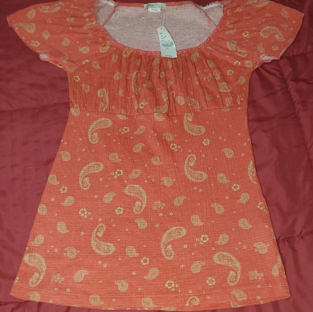 Coral Shirt/Short Dress